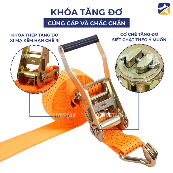 Dây tăng đơ bản 50mm tải 3 tấn móc J