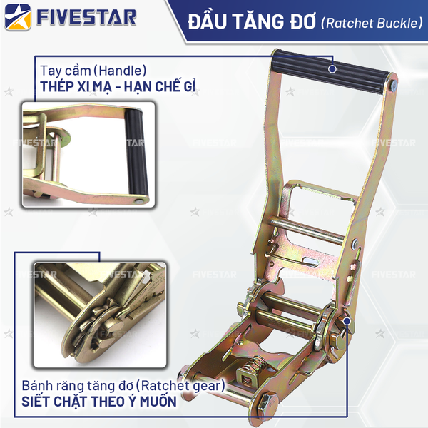 Đầu tăng đơ bản 50mm tải 5 tấn