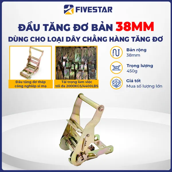 Đầu tăng đơ bản 38mm tải 2 tấn