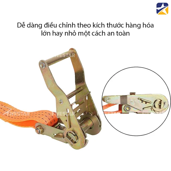 Dây tăng đơ bản 38mm tải 2 tấn không móc
