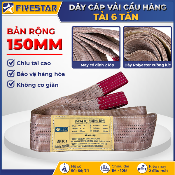 Dây cáp vải tải 6 tấn