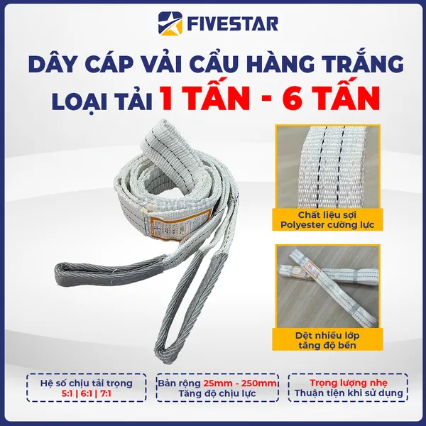 Dây cáp vải trắng