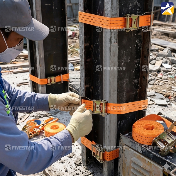 Dây cùm trụ bê tông siết chặt an toàn