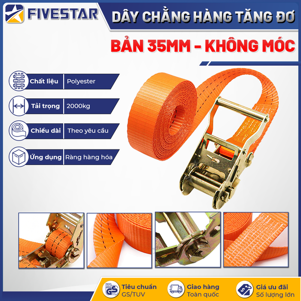 Dây tăng đơ bản 35mm tải 2 tấn không móc