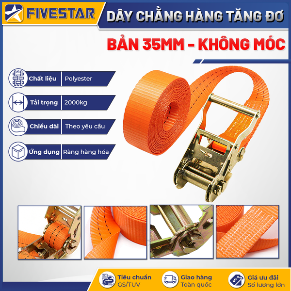 Dây tăng đơ bản 35mm tải 2 tấn không móc