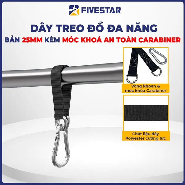 Dây treo đồ đa năng kèm móc an toàn