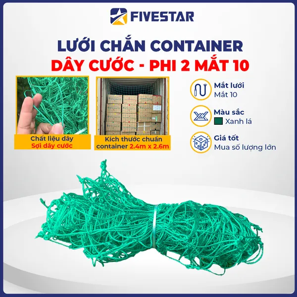 Lưới chắn container phi 2 mắt 10cm sợi cước