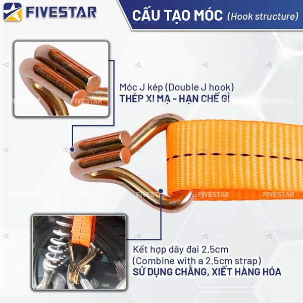 Móc J bản 25mm