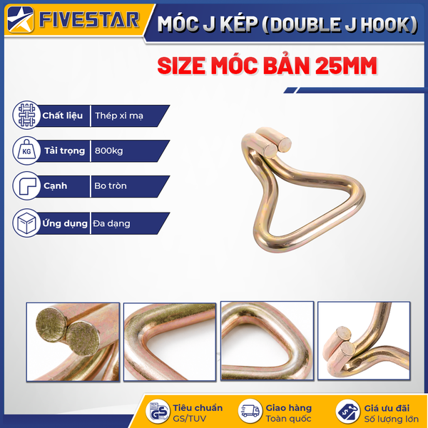 Móc J bản 25mm
