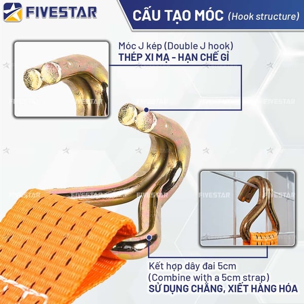 Móc J bản 50mm tải 3 tấn