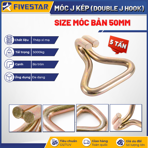 Móc J bản 50mm tải 5 tấn