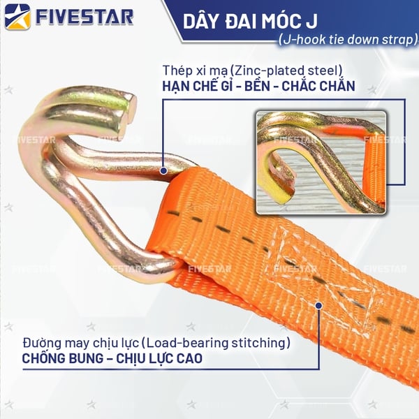 Dây ràng xe máy tăng đơ cao cấp