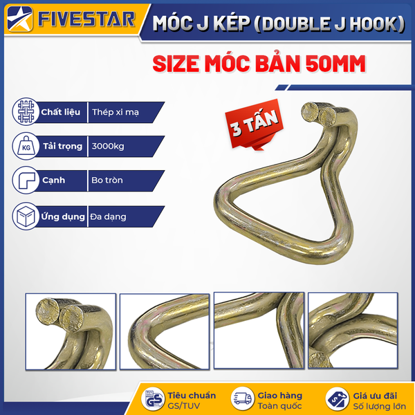 Móc J bản 50mm tải 3 tấn