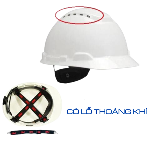 Nón bảo hộ 3M H701V có lỗ thoáng khí màu trắng