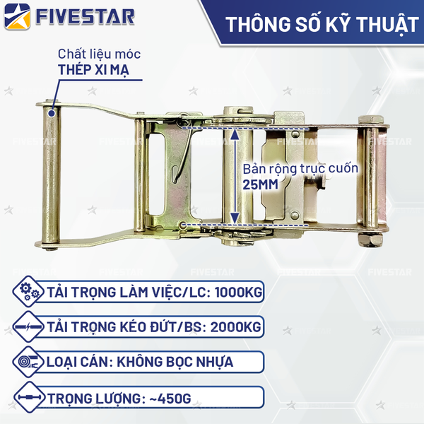 Đầu tăng đơ bản 35mm tải 2 tấn