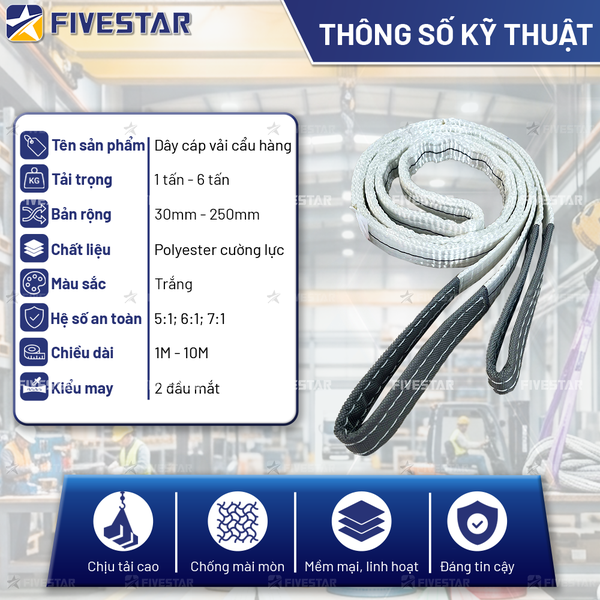 Dây cáp vải trắng