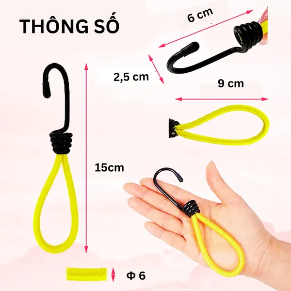 Combo 5 sợi dây thun buộc lều