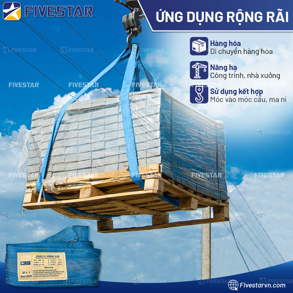 Dây cáp vải tải 8 tấn