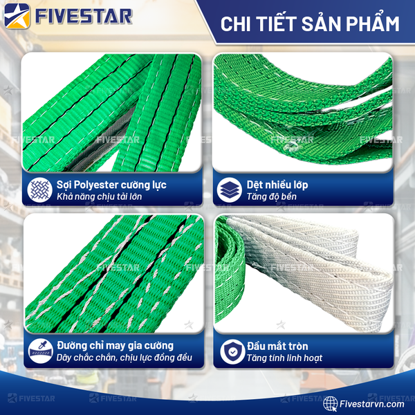 Dây cáp vải tải 2 tấn