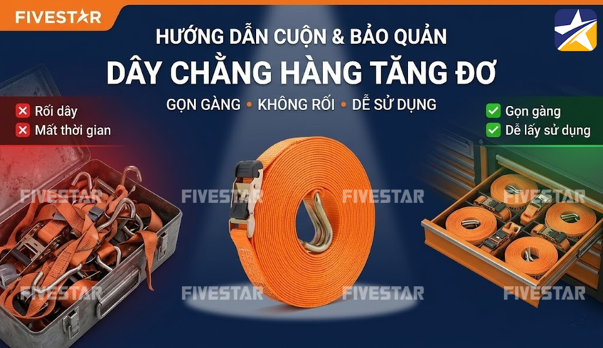 Hướng Dẫn Cách Cuộn Và Bảo Quản Dây Chằng Hàng Tăng Đơ Chống Rối