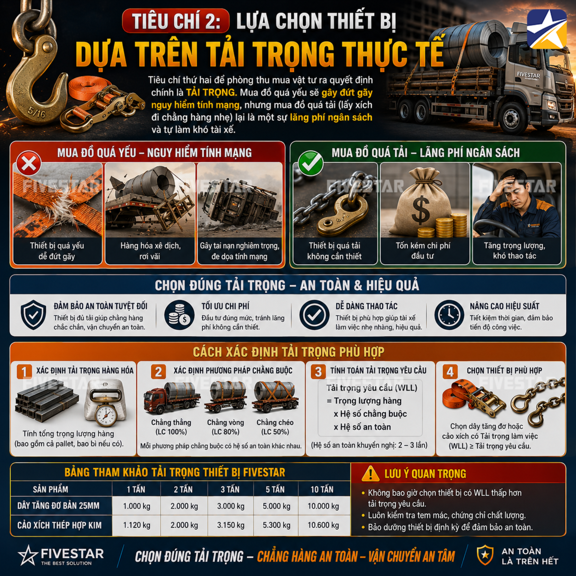 Tiêu chí dựa trên tải trọng thực tế Tiêu chí dựa trên tải trọng thực tế