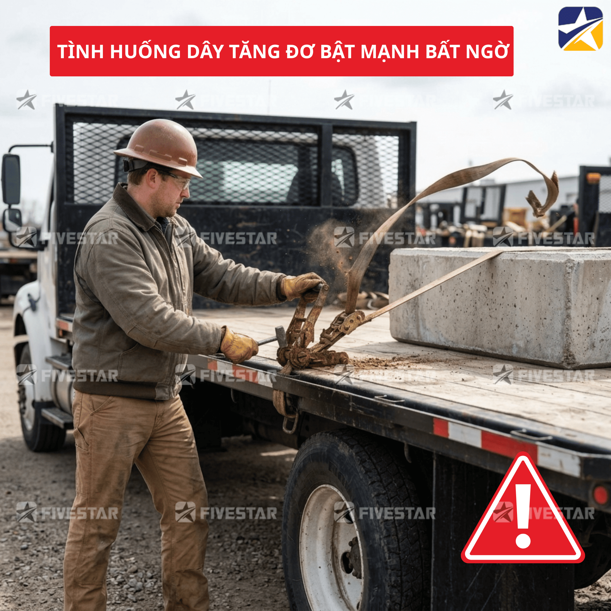 Tình huống dây tăng đơ bật mạnh bất ngờ Tình huống dây tăng đơ bật mạnh bất ngờ