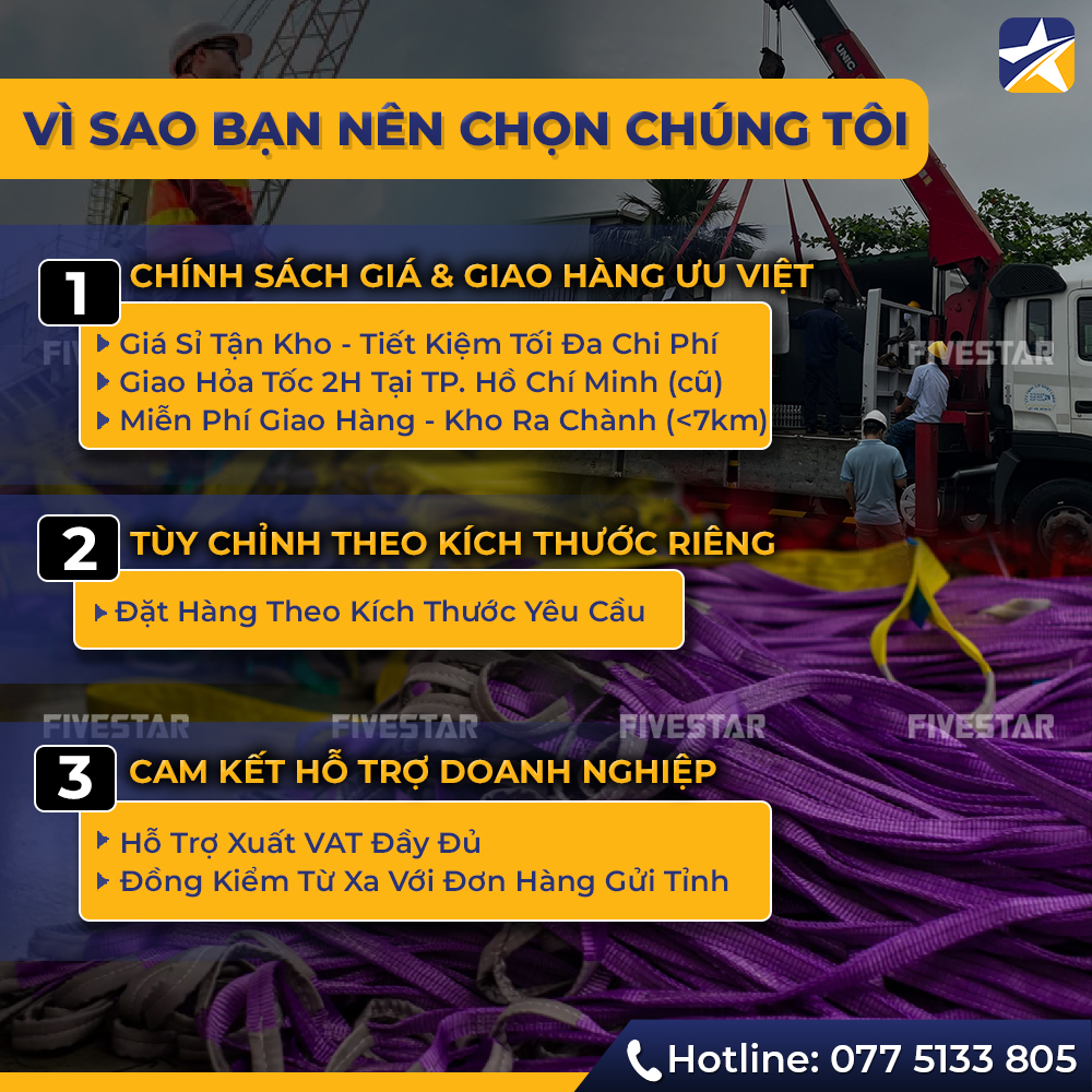 Vì sao bạn nên chọn mua dây cáp vải tại Fivestar Việt Nam Vì sao bạn nên chọn mua dây cáp vải tại Fivestar Việt Nam