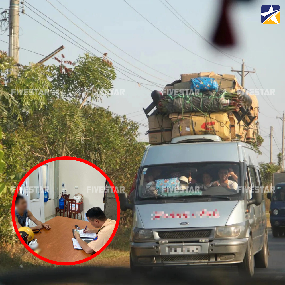 Xe ô tô chở hàng quá khổ bị csgt phạt Xe ô tô chở hàng quá khổ bị csgt phạt