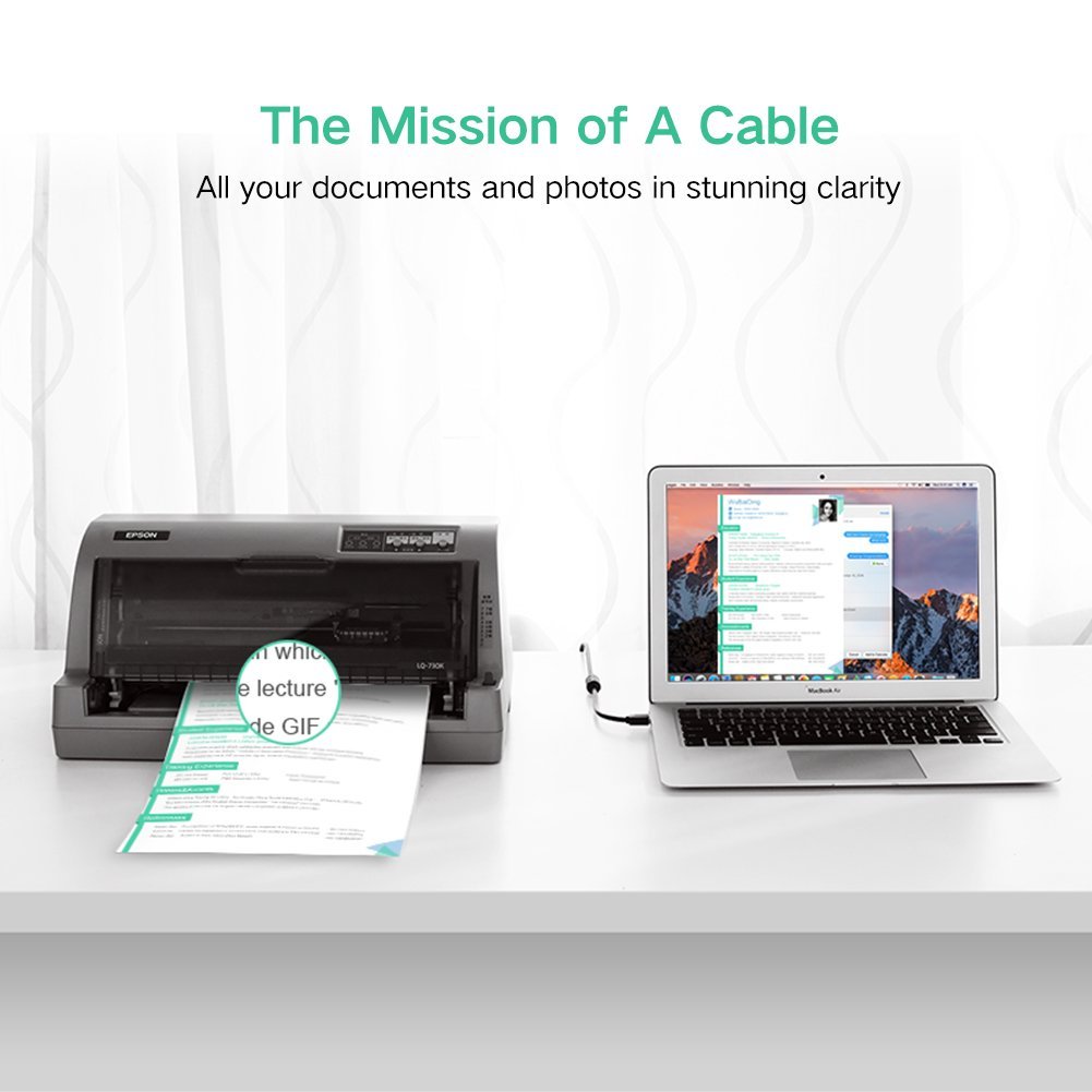 Cáp máy in USB 2.0 3m Ugreen 10351 Cáp máy in USB 2.0 3m Ugreen 10351