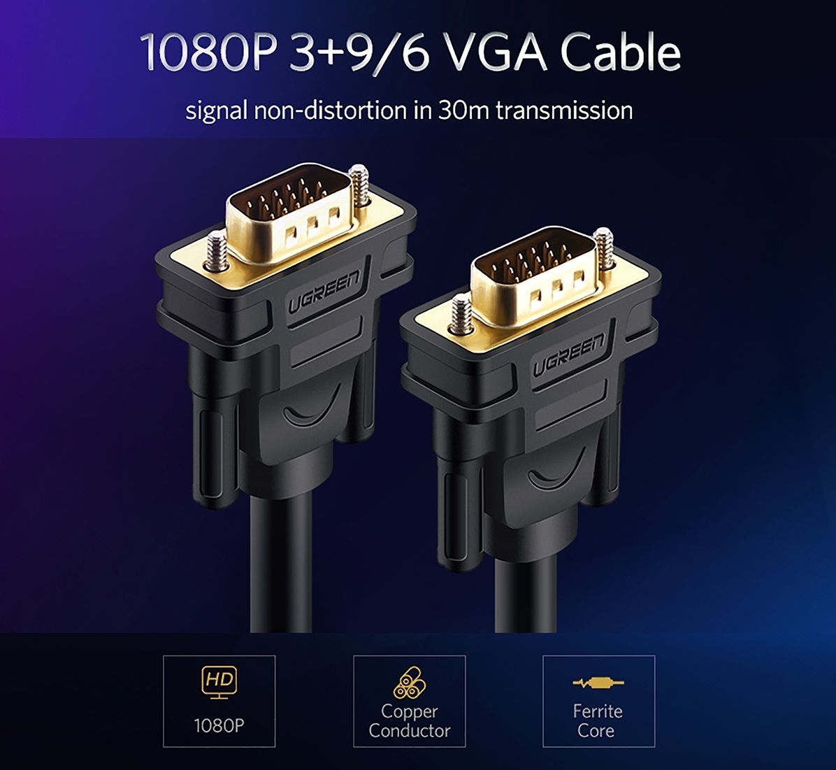 Cáp VGA 3M cao cấp Ugreen 11631