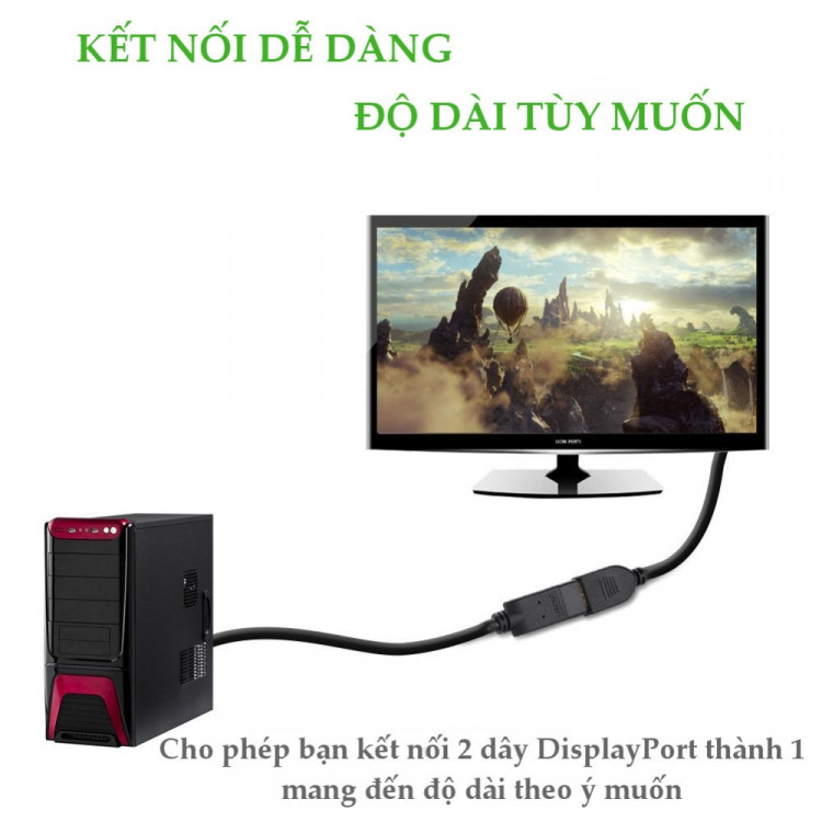 Cáp Displayport nối dài 25cm Ugreen 20407 Cáp Displayport nối dài 25cm Ugreen 20407