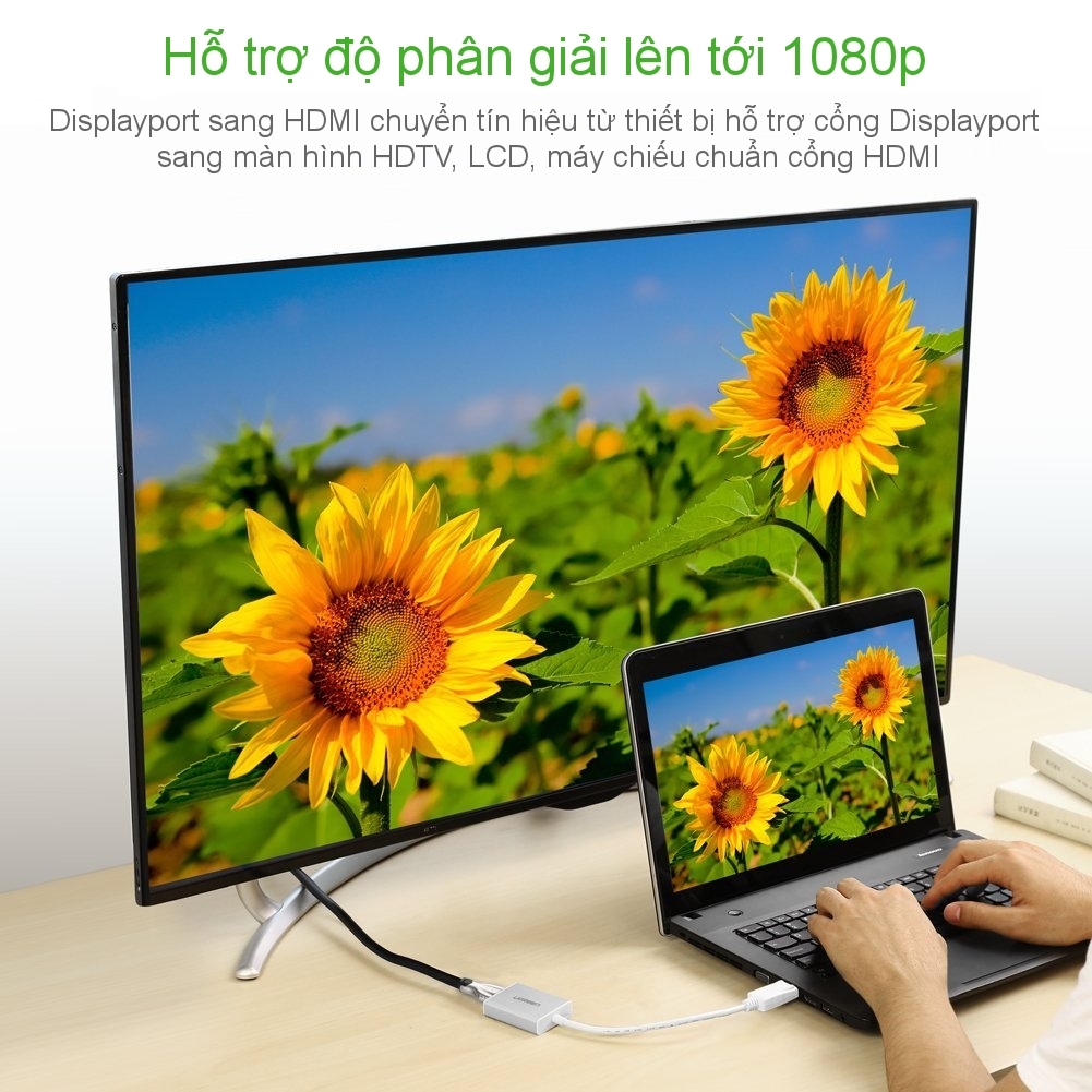 Cáp chuyển Displayport to HDMI Full HD Ugreen 20411