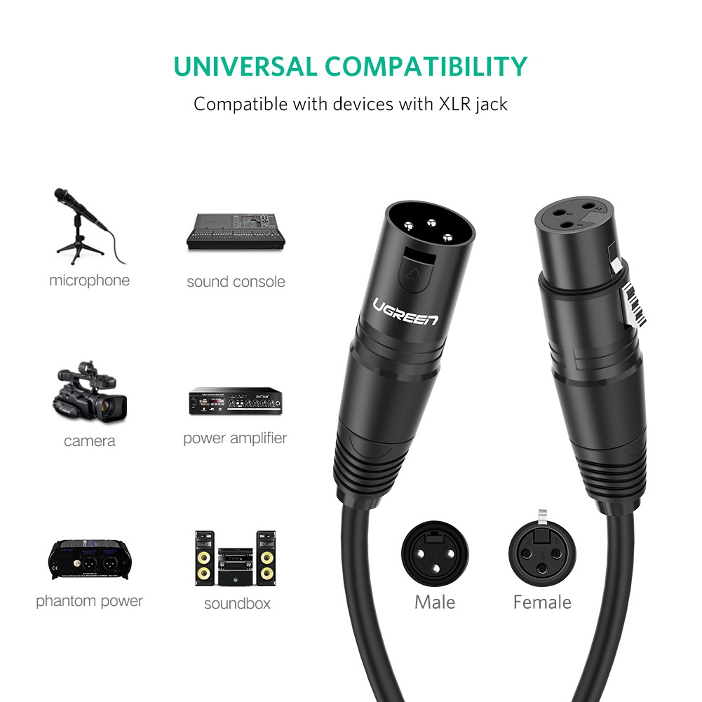 Cáp nối dài Mic XLR dài 5M Ugreen 20712