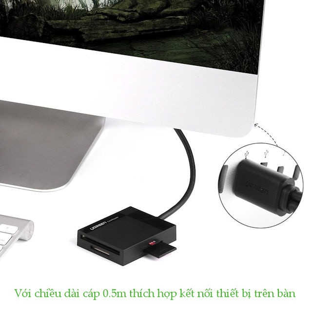 Đầu đọc thẻ nhớ SD/TF/CF/MS chuẩn USB 3.0 Ugreen 30229 Đầu đọc thẻ nhớ SD/TF/CF/MS chuẩn USB 3.0 Ugreen 30229