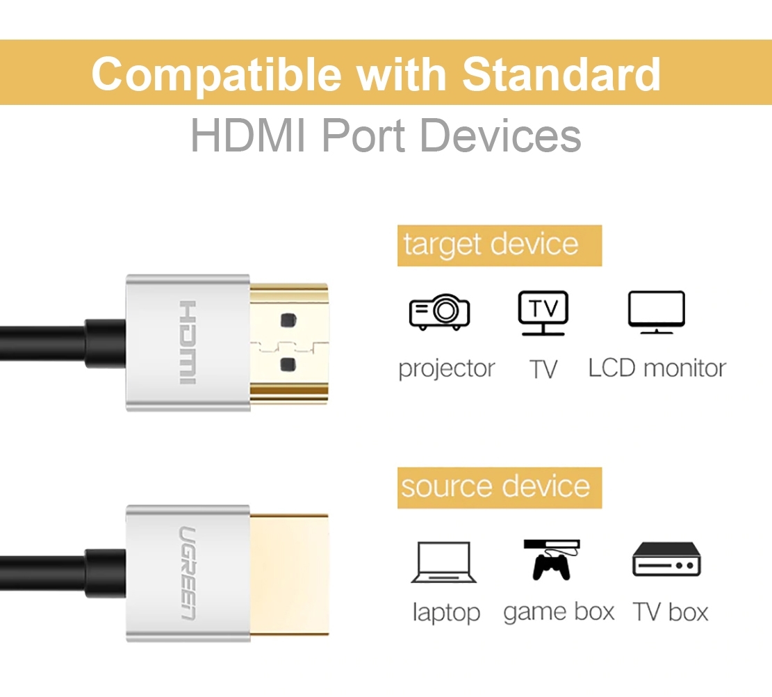 Cáp HDMI dài 1.5M siêu mỏng hỗ trợ 4K Ugreen 30477 Cáp HDMI dài 1.5M siêu mỏng hỗ trợ 4K Ugreen 30477