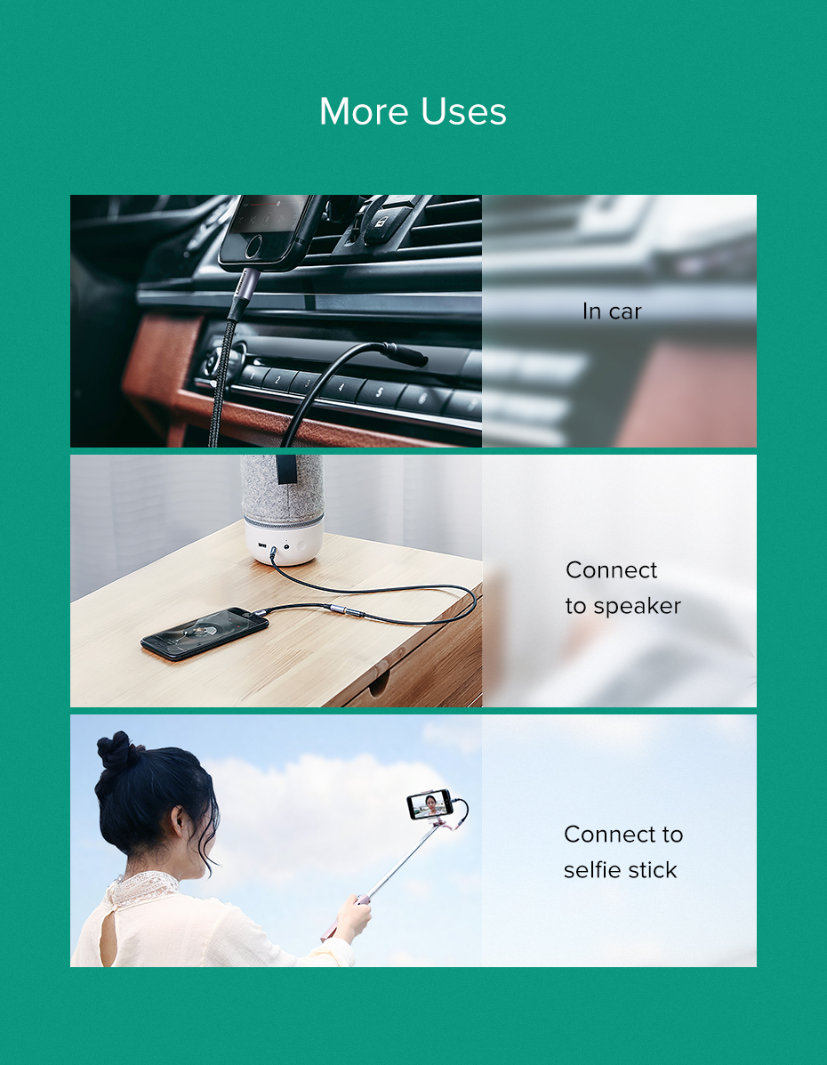 Cáp chuyển Lightning sang 3.5mm Ugreen 30756 Cáp chuyển Lightning sang 3.5mm Ugreen 30756