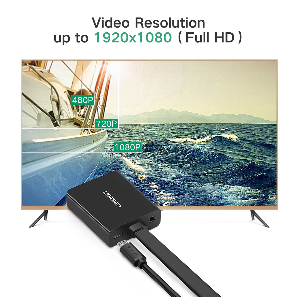 Cáp chuyển HDMI to VGA + Audio Ugreen 40248