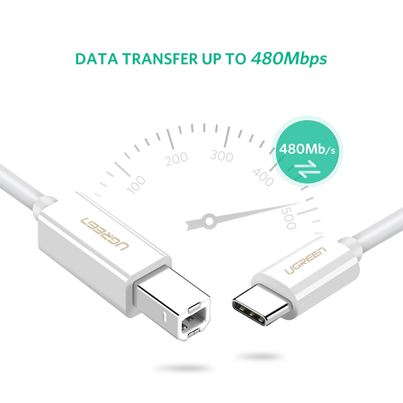 Cáp máy in USB Type C dài 1.5m Ugreen 40417 Cáp máy in USB Type C dài 1.5m Ugreen 40417