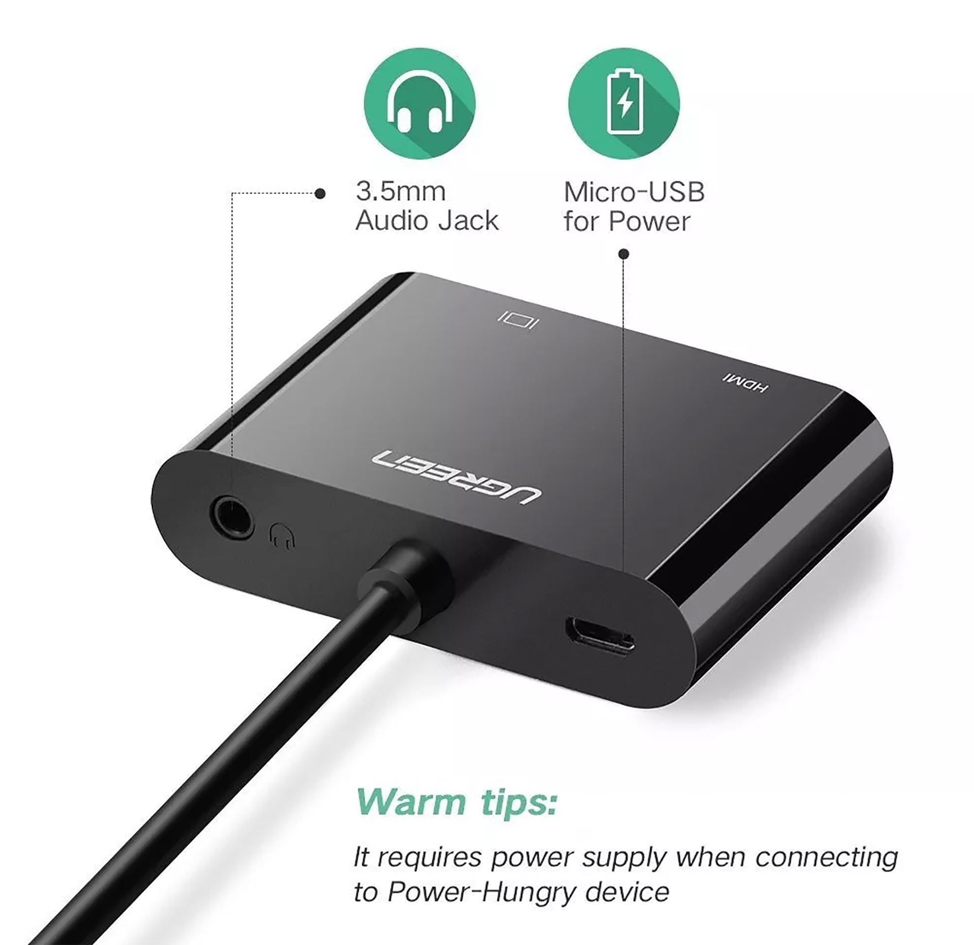 Cáp Chuyển HDMI to VGA+ HDMI Ugreen 40744 Cáp Chuyển HDMI to VGA+ HDMI Ugreen 40744