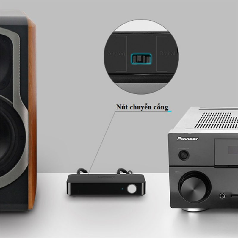 Bộ thu Bluetooth 4.2 cho loa, amly hỗ trợ cổng 3.5mm + RCA + Optical Ugreen 40856 Bộ thu Bluetooth 4.2 cho loa, amly hỗ trợ cổng 3.5mm + RCA + Optical Ugreen 40856