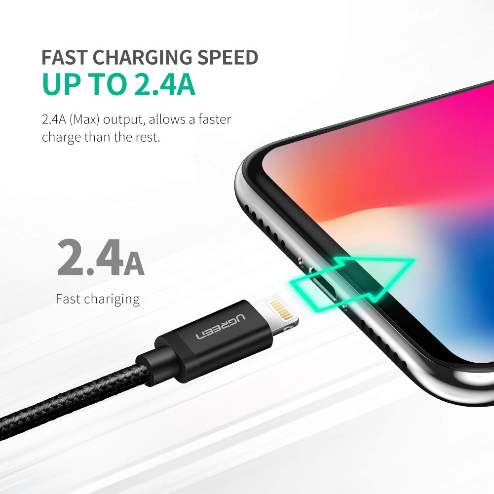 Cáp sạc USB Lightning dài 2m Ugreen 40987 cho iPhone