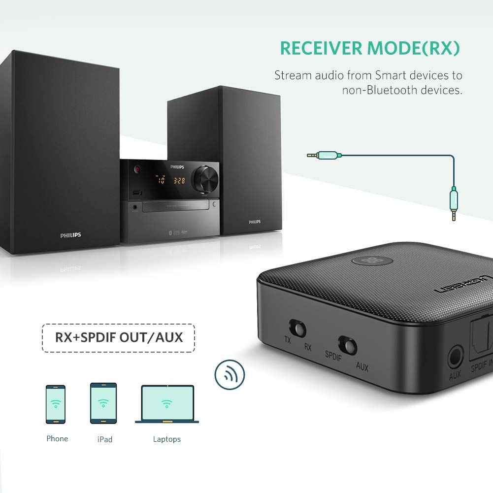 Bộ thu phát Bluetooth 4.2 hỗ trợ APTX Ugreen 50256