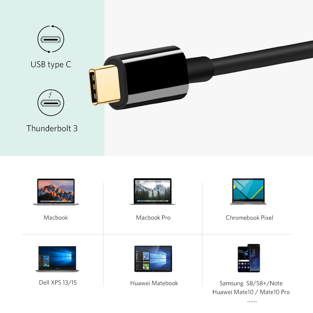 Cáp chuyển USB Type C To HDMI và VGA Ugreen 50317