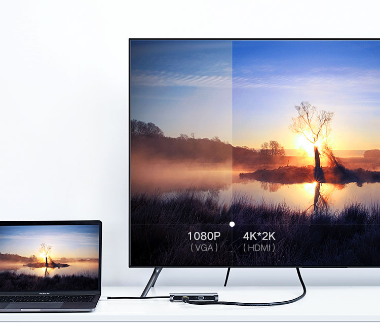 Bộ chuyển Type C sang HDMI/VGA + Hub USB 3.0 Ugreen 50319