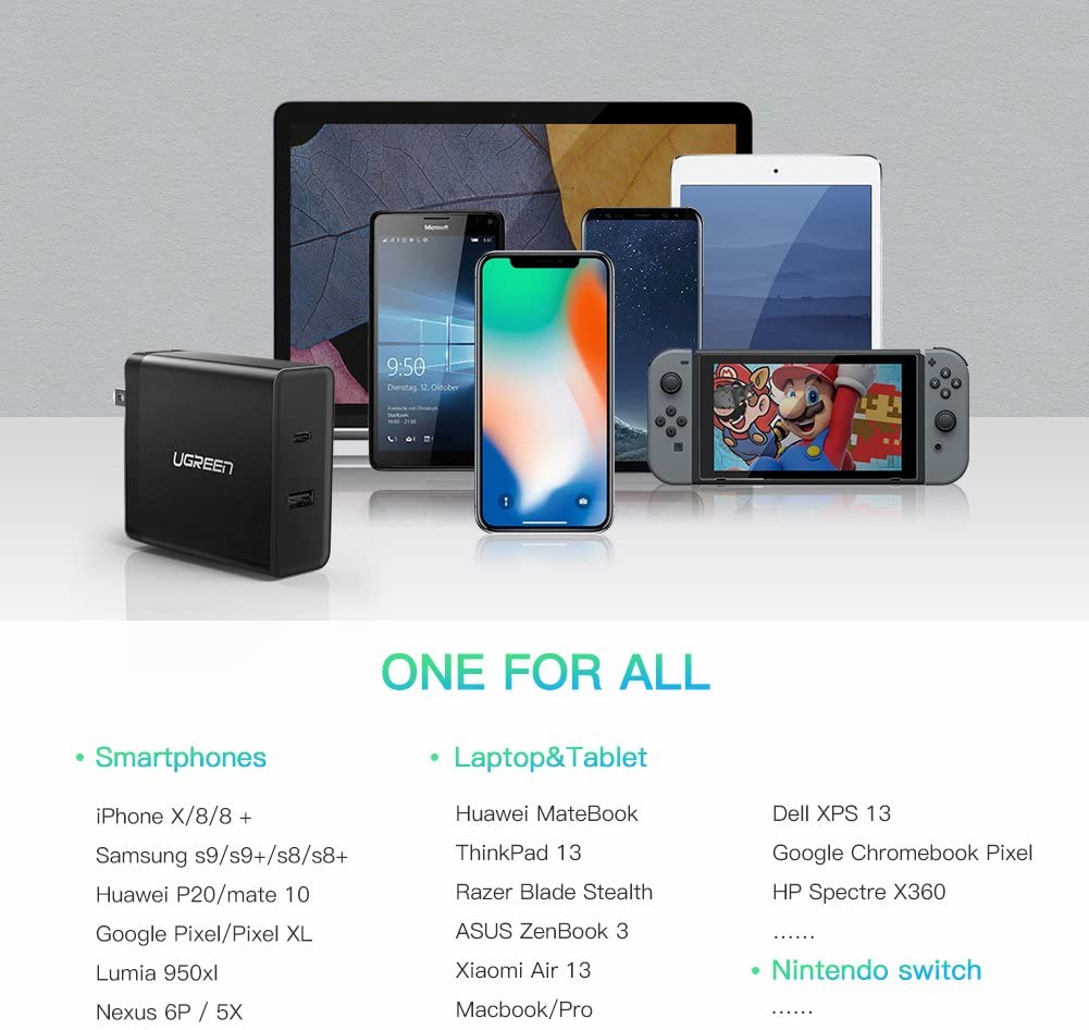 Củ sạc nhanh 2 cổng USB C và USB A Ugreen 50457 Củ sạc nhanh 2 cổng USB C và USB A Ugreen 50457