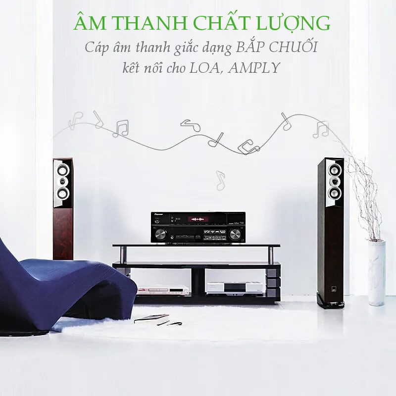 Cáp âm thanh giắc bắp chuối dài 1m Ugreen 50536 Cáp âm thanh giắc bắp chuối dài 1m Ugreen 50536