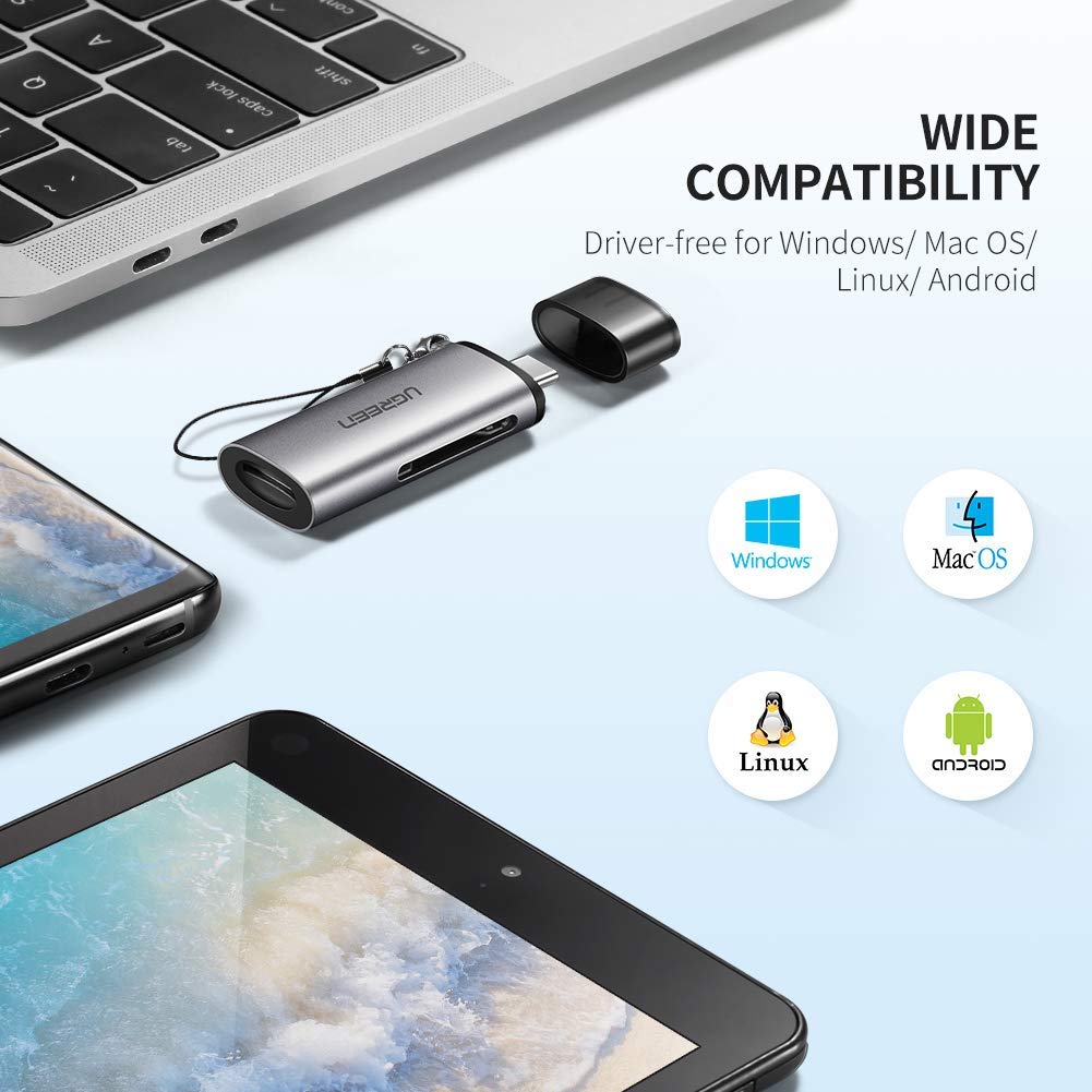 Đầu đọc thẻ USB type-C cho thẻ SD/TF Ugreen 50704