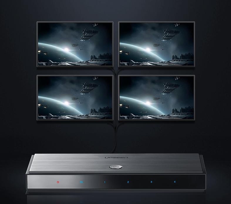 Bộ chia HDMI 2.0 4K60Hz 1 ra 4 Ugreen 50708 Bộ chia HDMI 2.0 4K60Hz 1 ra 4 Ugreen 50708