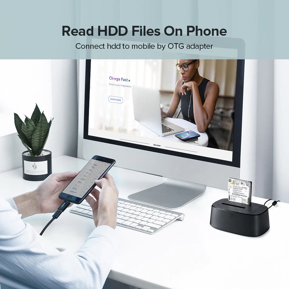 Hộp đựng ổ cứng 2.5/3.5inch Sata/ USB 3.0 hỗ trợ 12TB Ugreen 50742