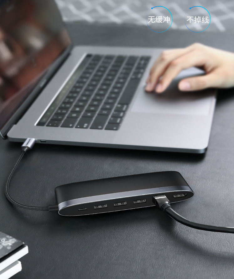 Bộ chuyển Type-C to HDMI, Lan, USB 3.0, SD/TF, sạc Type-C Ugreen 50989 Bộ chuyển Type-C to HDMI, Lan, USB 3.0, SD/TF, sạc Type-C Ugreen 50989